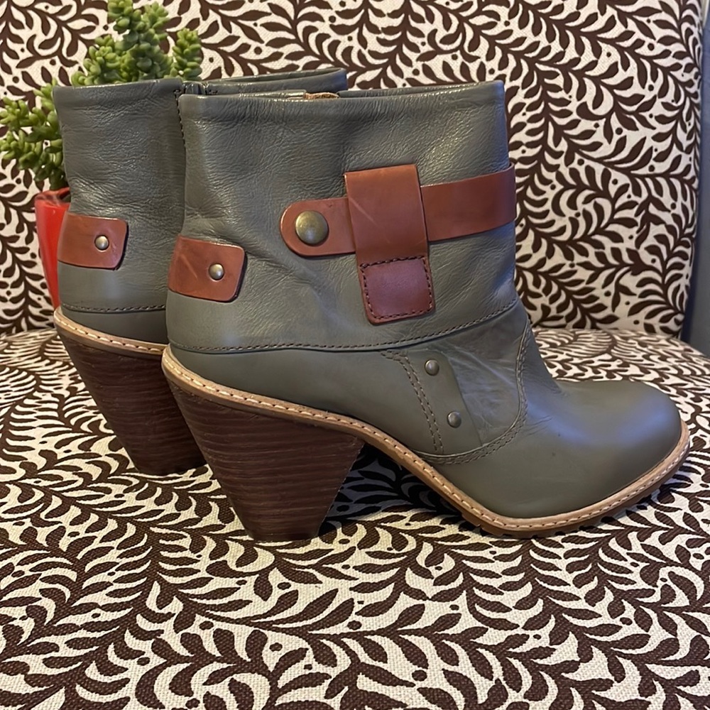 Lucky Penny Two Tone Leather Boots